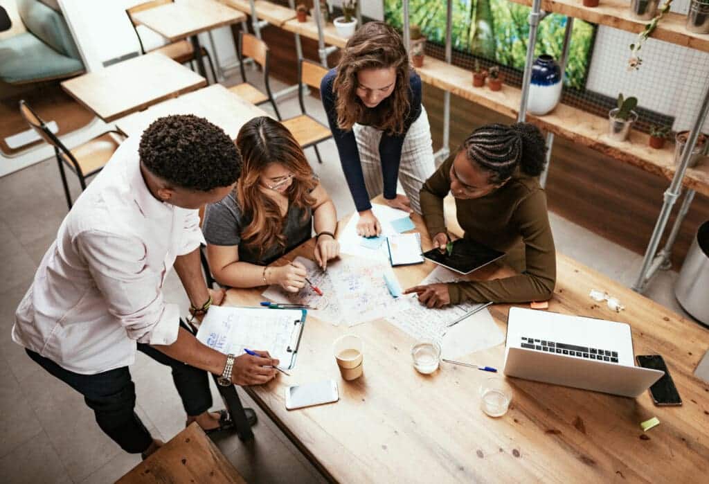 Multi-ethnic business team having meeting in the office