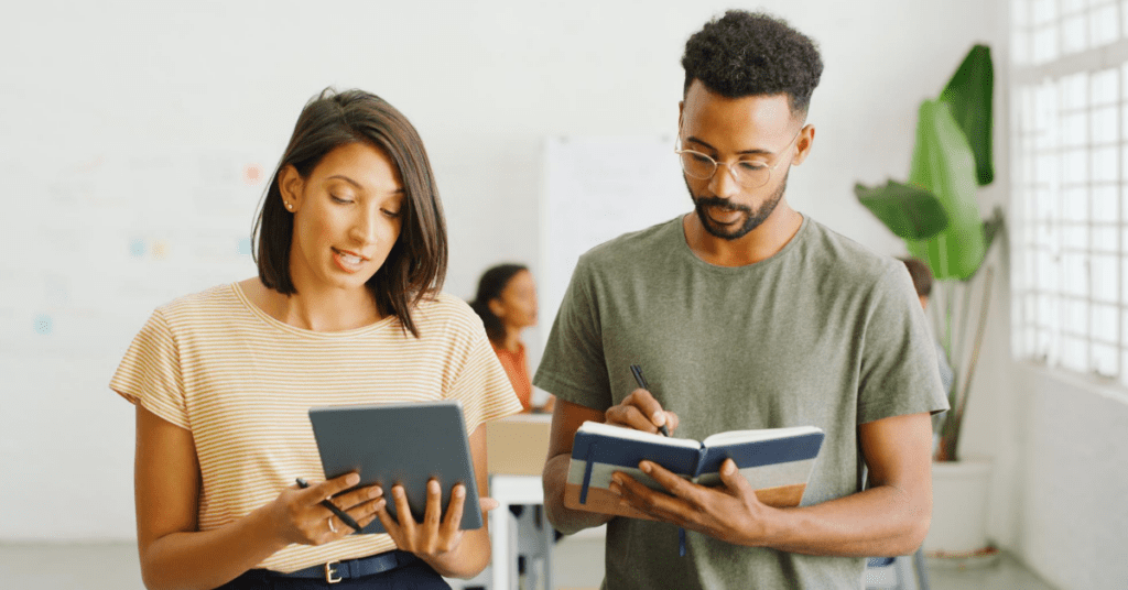 Managers reviewing online communities