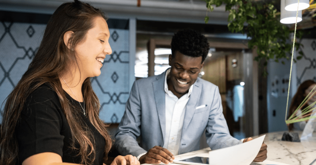 Managers discussing customer feedback